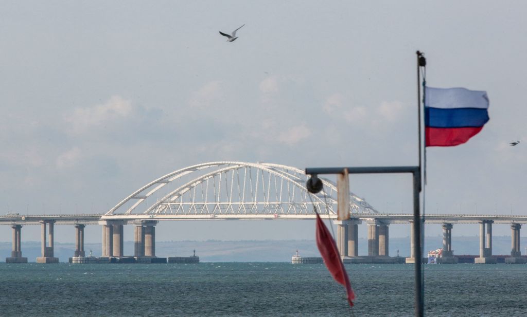 Storm damages Russian anti-drone barriers near Crimean Bridge, satellite images reveal