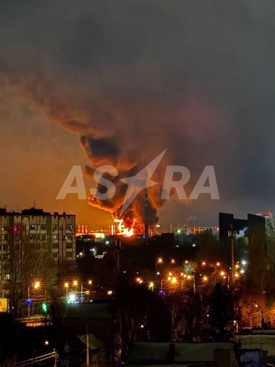 Large fire reported at oil depot in Russia's Saratov Oblast following drone attack