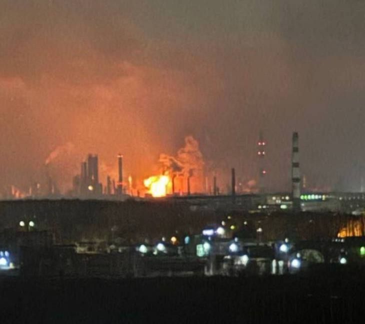 Russia's Ryazan oil refinery in flames after reported drone strike